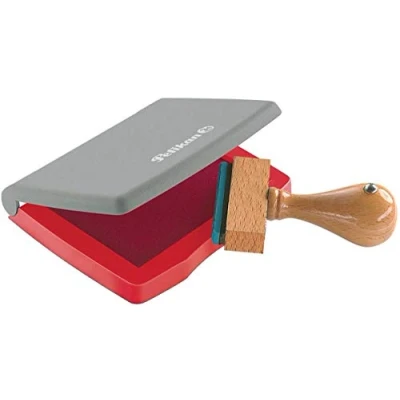Imagen de Pelikan Tampones en caja De plástico almohadillas para sellos (Gris, Rojo, plástico)