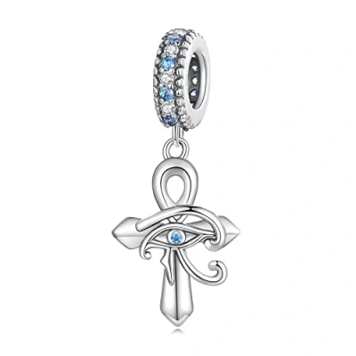 Imagen de DYXIA Cuentas Colgantes de Plata Ley 925, Colgante Vintage Ojo Horus Hecho a Mano, Regalo for Mujeres y niñas, Compatible con Pulsera Collares Pandora Troll Chamilia