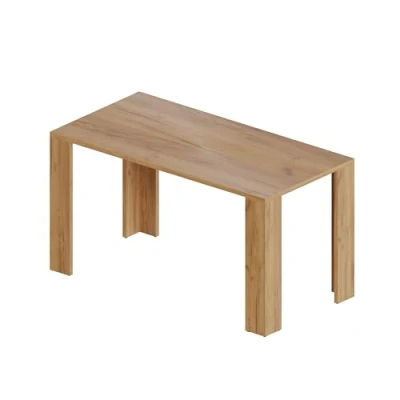 Imagen de POKAR Mesa de Comedor, Salon, Escritorio, Cocina con Patas y Tablero 2,5 cm, Roble Artesanal Dorado, 120 x 80 75 cm