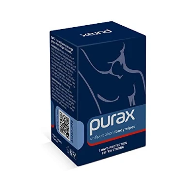 Imagen de PURAX Toallitas Antitranspirantes para el Cuerpo Protección durante 7 días, extra fuerte
