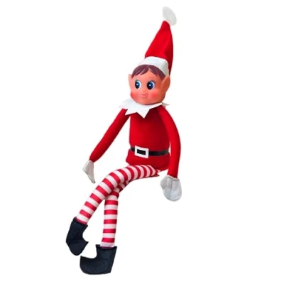 Imagen de GLOW Wholesale Well Stuffed Toys Santa Divertida Figura de Elfos Que se comportan Mal con Cuerpo Suave y Cara Vinilo, Color Elvie (niña) (13452)