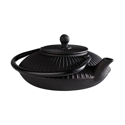 Imagen de Tetera APS &quot;ASIA&quot; de hierro fundido, esmaltada por dentro, colador té incluido, ideal para 2 3 tazas dimensiones: 18 x 19,5 cm/altura: 15 cm/volumen: 0,8 l (negro)