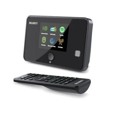 Imagen de Adaptador de radio por Internet con DAB, DAB+ y FM Spotify, conexión Bluetooth, salida remota, óptica línea, Majority Robinson 2 digital, pantalla a todo color, 90