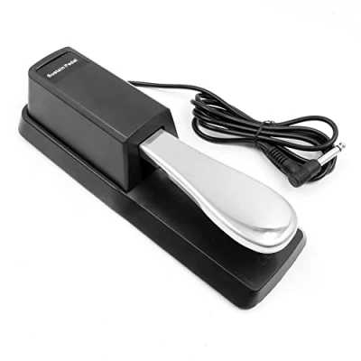 Imagen de Alnicov pedal universal para teclado sostener, con interruptor de polaridad todas las marcas teclados electrónicos, piano digital y más plata