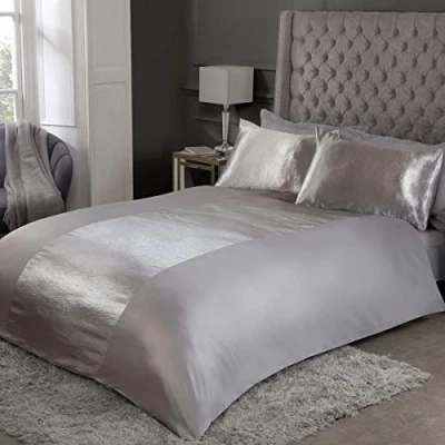 Imagen de Sleepdown Juego edredón con Fundas de Almohada, tamaño Super King (220 x 260 cm), Poliéster, Gris, Matrimonio Grande