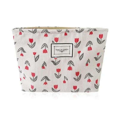 Imagen de YZROHYI Neceser Mujer Maquillaje Pequeño,Neceser de Floral Pana,Necesers Cosmeticos Organizador, Bolso Portátil,Bolsa Aseo Viaje con Cremallera,Makeup Bag Toiletry
