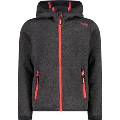 Imagen de CMP Chaqueta infantil Knit Tech con capucha fija, Nero Campari, 128