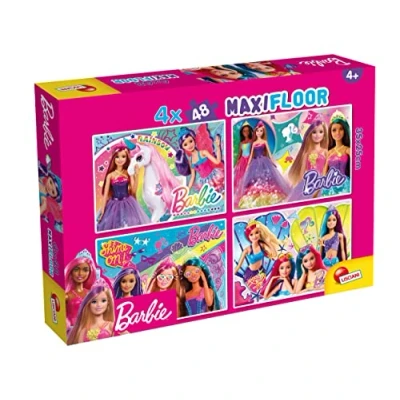 Imagen de Lisciani BARBIE Maxifloor Puzzle 4x48 Piezas Para niños a partir de 4 años Desarrolla la creatividad, motricidad fina, atención, memoria y lógica 35x25 cm