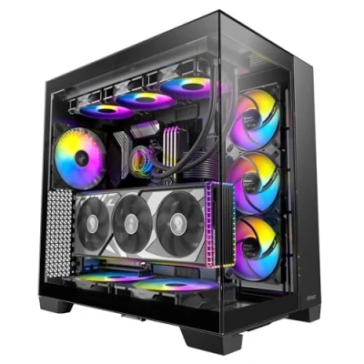 Imagen de Antec C8 ARGB, 2 ventiladores TQR de 160 mm y 1 ventilador TQ ARGB PWM 140 incluidos, diseño doble cámara, tipo C, soporte radiador 360 mm, paneles frontales laterales TG sin
