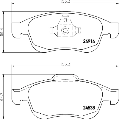 Imagen de HELLA 8DB 355 014 791 Juego de pastillas freno no preparado para indicador desgaste RENAULT: MEGANE 3 Coupe, 3, GRAND SCENIC