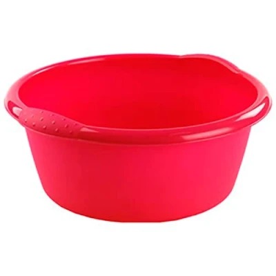 Imagen de AC Barreño Redondo Capacidad de 6 litros Fabricado en Polipropileno Apto Uso Alimentario para Lavabo, Fregadero y Bañera Color Aleatorio (Rojo, Verde, Azul)