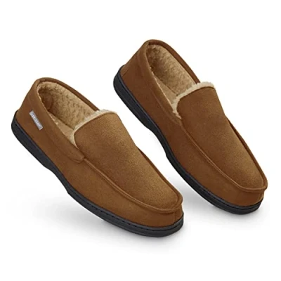 Imagen de DUNLOP Zapatillas Casa Hombre, Pantuflas Estilo Mocasines Cerradas, de Invierno Calientes Suela Goma Dura, Regalos Originales para Hombre (Marrón,43)