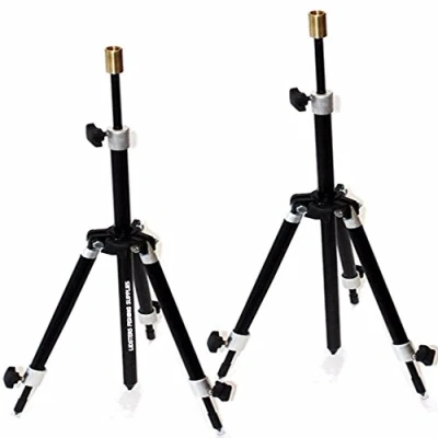 Imagen de 2 soportes para caña de pescar carpa, totalmente ajustables, color negro