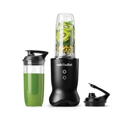 Imagen de nutribullet Ultra NB1206MB, Vaso de Tritan, Cuchillas Acero Inoxidable, Batidora Personal para Smoothies, 2 Vasos 900 ml y 700 ml, Incluye Tapas Llevar, 1200W, Negro