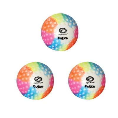 Imagen de Optimum Fusion Pelotas de hockey duraderas para practicar y entrenar, rendimiento duradero, resiste desgarros roturas mejorar el juego, paquete 3, múltiples hoyuelos