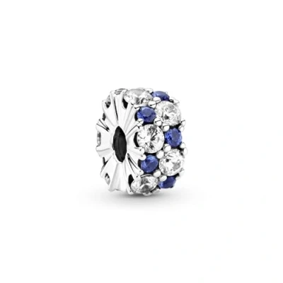 Imagen de PANDORA Clip Transparente y azul brillante Siliconado 799171C01 mujer plata