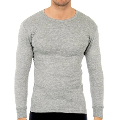 Imagen de Abanderado Camiseta térmica de manga larga y cuello redondo para hombre, color Gris, Talla 56 (XL), Internacional: L