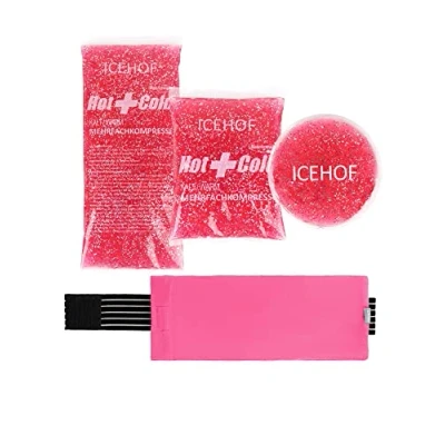 Imagen de ICEHOF bolsa gel frio (3x) con funda Suave, larga duración de refrigeración para lesiones, varios tamaños, compresas frío, hielo reutilizable