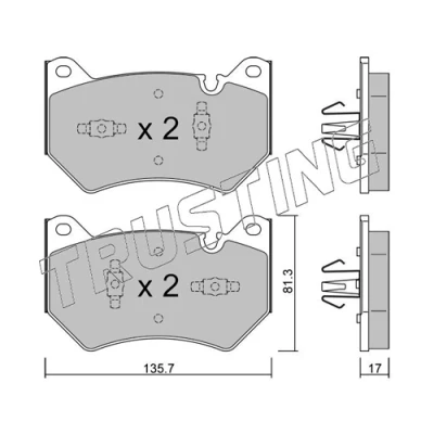 Imagen de TRUSTING 1170.1 Juego de pastillas freno preparado para indicador desgaste AUDI: Q5, Q5 SUV Sportback
