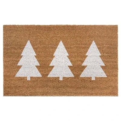 Imagen de Hanse Home Felpudo de Fibra Coco para Interior Natural con árboles Navidad, Antideslizante, Pasillo, Entrada 45 x 75 cm