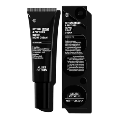 Imagen de Allies Of Skin Retinal 0.05% Peptides Repair Night Cream with Encapsulated Retinaldehyde, Peptides, 2% Ornithine, EGCG Complex, 11 Brighteners, Antioxidants, and 7.1% Ceramide &amp; Omegas Complex