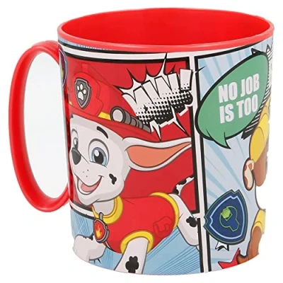 Imagen de Taza infantil de plástico reutilizable para microondas 390 ml La Patrulla Canina