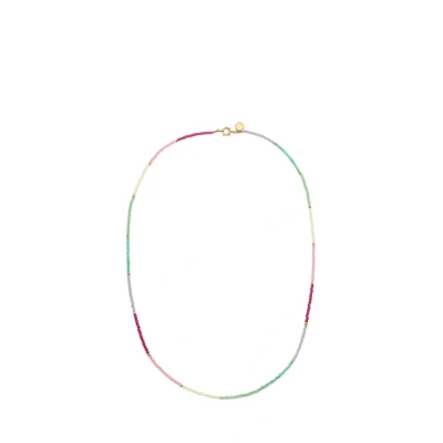 Imagen de SINGULARU Collar Dye Dots Pastel. Acero con Baño en Oro de 18 Kt y Cristal. Joyas Para Mujer.