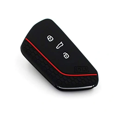 Imagen de Funda para Llave VF 3 Botones, de Silicona Coche, Color Negro y Rojo
