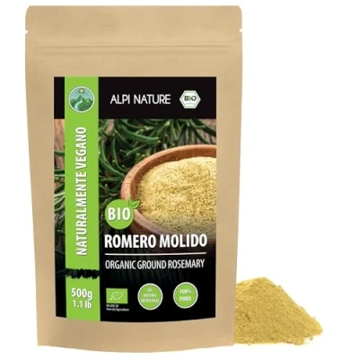 Imagen de romero orgánico molido (500g), en polvo, de cultivo controlado, 100% puro y natural