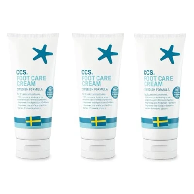 Imagen de CCS Crema para el cuidado de los pies Fórmula profesional, suaviza y previene la piel seca áspera Bálsamo hidratante talones suaves 3 Paquetes (175ml)