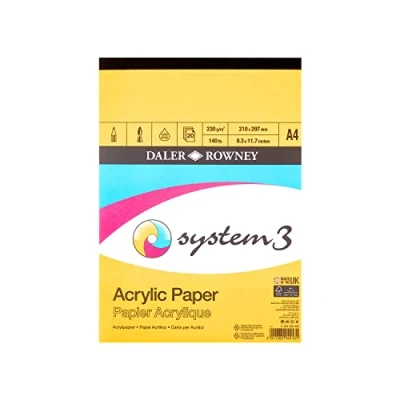 Imagen de Daler Rowney System 3 Bloc Encolado Retrato Para Acrílico A4 230G/M² 20 hojas