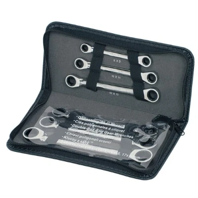 Imagen de KS TOOLS 503.4557 Juego de llaves doble estrella trinquete 72 19, 8 Acero cromo vanadio