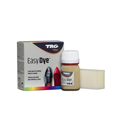 Imagen de TRG The One Tinte para Calzado y Complementos de Piel Tintura zapatos Piel, Lona Sintética con Esponja aplicadora Easy dye #104 Biscuit, 25ml