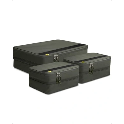 Imagen de Spigen Life Organizador de Maleta Compression Packing Cubes Organizadores Maletas Viaje Expandibles Equipaje Impermeable, 3 piezas (S2+XL1) Verde oscuro