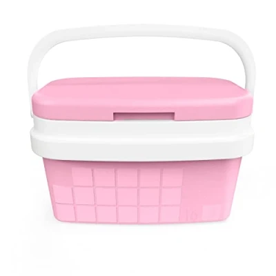 Imagen de COM FORT HOUSE Nevera Portátil con Asa Rígida Porta Alimentos para Camping, Playa, Acampada Color Rosa Capacidad 16L