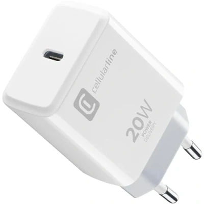 Imagen de Cargador CellularLine ACHIPHUSBCPD20WW, Universal, USB C, 20W, Blanco