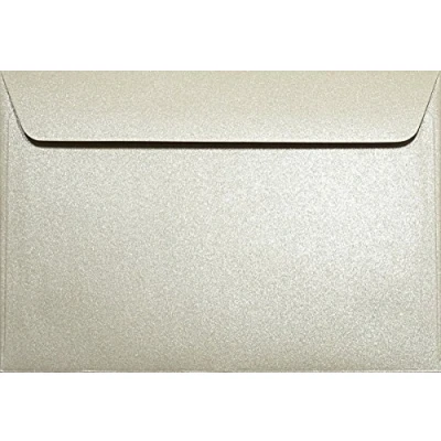 Imagen de Netuno 25 sobres nacarados de color arena DIN C6 114x162mm 120g Majestic Sand engomado solapa recta sin ventana perlados para invitaciones boda Navidad tarjeta carta bautizo dinero bricolaje