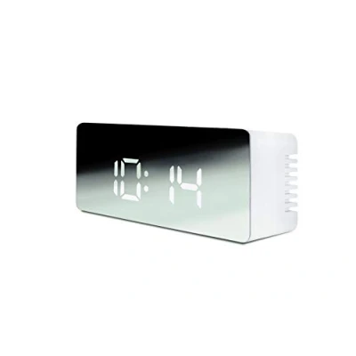 Imagen de Jocca Despertador Reloj Digital Espejo Pantalla LED Mide Temperatura Alarma Modo Noche Brillo Regulable