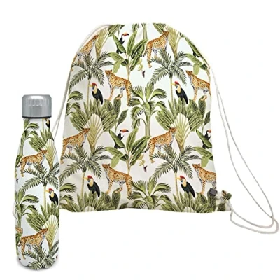 Imagen de NERTHUS FIH 974 Set de Botella Doble Pared 500 ml Selva + Mochila