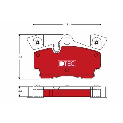 Imagen de TRW DTEC COTEC GDB1652DTE Juego de pastillas freno preparado para indicador desgaste PORSCHE: Cayenne, AUDI: Q7