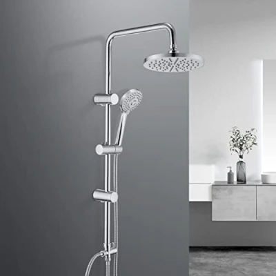 Imagen de JOHO Columna de Ducha sin Grifo Para Baños Set Completo Thermostato Monomando Conjunto Barra Altura Ajustable y Alcachofa Mano Cabezal Rociador Lluvia D23cm