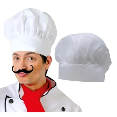 Imagen de Guirca Gorro de Cocinero, Tela, Talla Única, Color Blanco (13011) Luigi disfraz, sólido