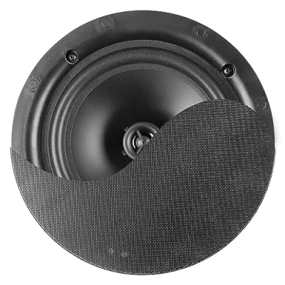 Imagen de Power Dynamics NCSS6B Altavoz de Techo (100 V, 6,5 Pulgadas, 30 W, 8 ohmios, Rejilla metálica, con Sistema fijación rápida), Ideal para instalación pública