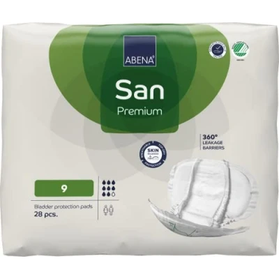 Imagen de Abena San Premium Almohadilla para incontinencia tamaño 9, 2400 ml, absorbencia, paquete de 25