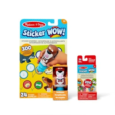 Imagen de Melissa &amp; Doug Sticker WOW Paquete de Perros: Cuaderno actividades 24 páginas, estampador pegatinas, 500 juguete manualidades para la manipulación, personaje coleccionable