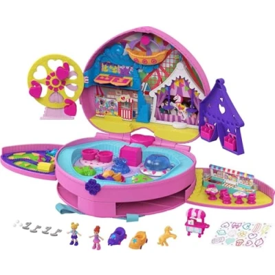 Imagen de Polly Pocket Mochila Paruqe de Diversiones, con muñeca y accesoris (Mattel GKL60), Embalaje estándar
