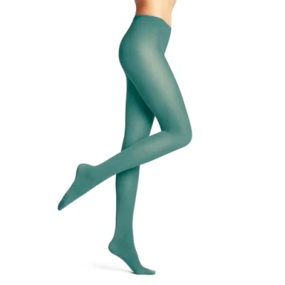 Imagen de FALKE Pure Matt 50 DEN W Ti semiopaco lisas 1 pieza, Pantimedias Mujer, Verde Fjord 7475, M