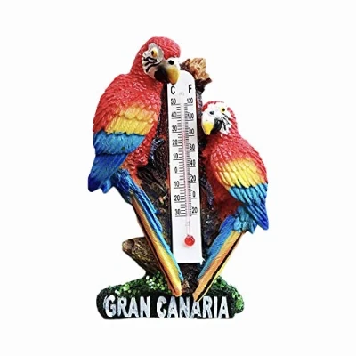 Imagen de Imán para nevera de Gran Canaria en 3D, hecho a mano decoración del hogar y la cocina, colección imanes guacamayo
