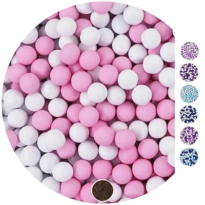 Imagen de EinsSein 1kg Bolas de Chocolate boda bautizo Mezcla blanco rosa candy bar surtido choco corazones almendras caramelos bombones confeti detalles para invitados regalos botes colores san
