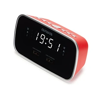 Imagen de Radio Reloj Despertador Aiwa Cru 19rd Color Rojo Digital Usb Charge